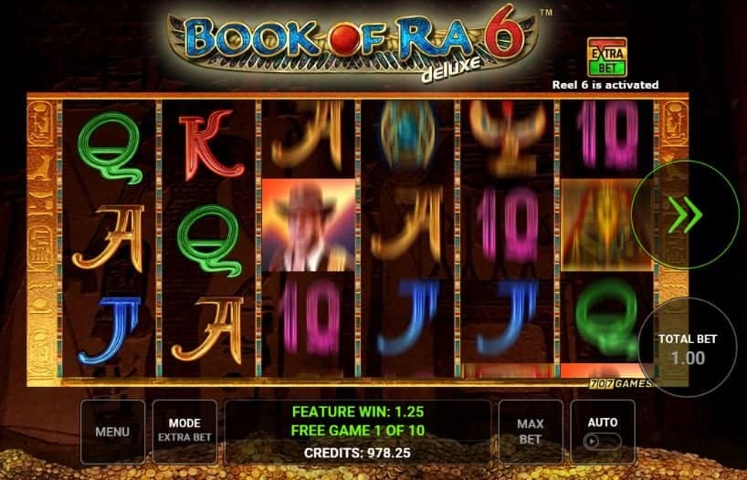 Función de bonus muy popular que ofrece spins gratis y Juegos especiales en Book of Ra Deluxe 6