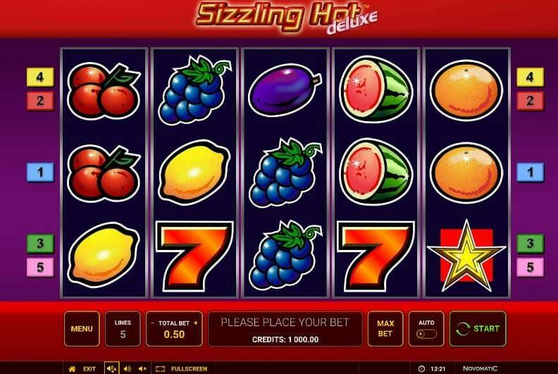Símbolos, Gráficos, sonidos y animaciones de Sizzling Hot Deluxe