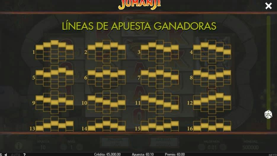 Formas diferentes de realizar combinaciones ganadoras en Jumanji