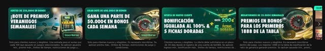 Carrusel de promociones activas en bet365 casino