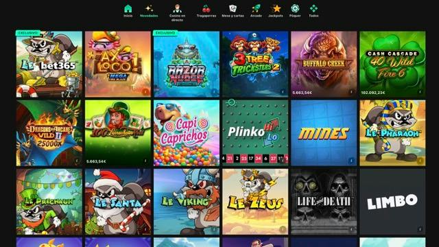 Sección de novedades de bet365 casino con las últimas tragaperras añadidas
