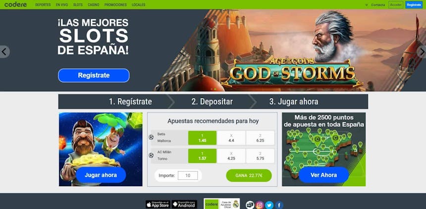 jeux de machines à sous en ligne sur Codere