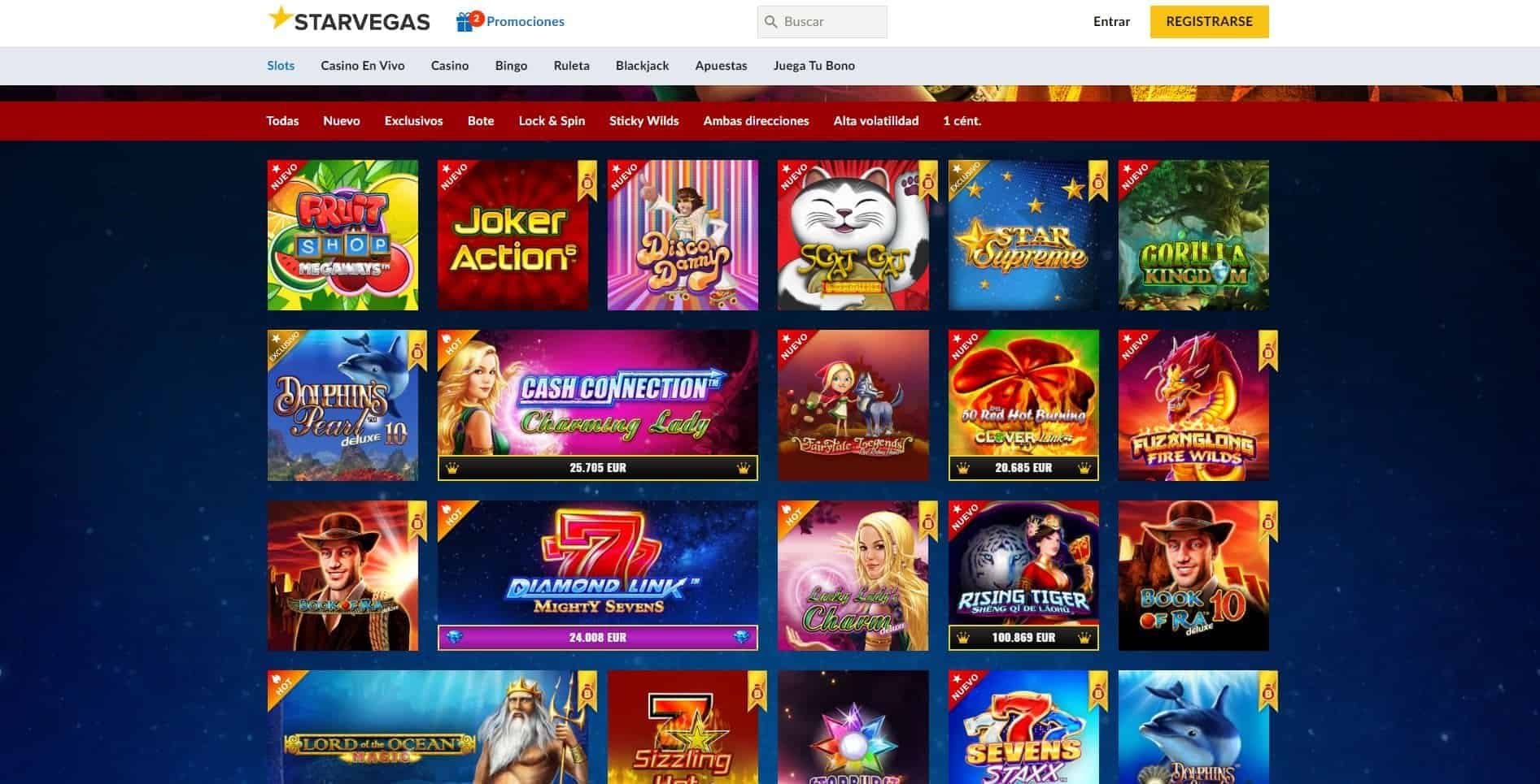 Juegos de slot online en Starvegas