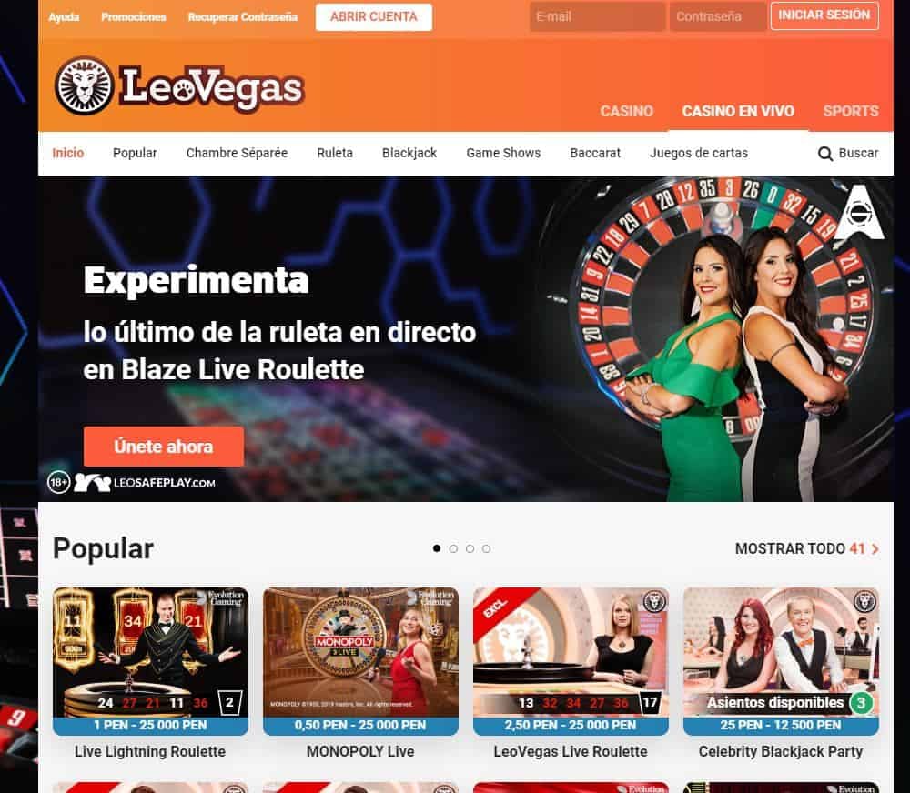 Disfruta del casino en vivo y juega a tu juego favorito en Leovegas