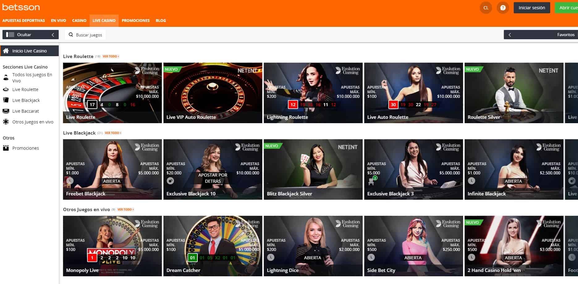 Disfruta del casino en vivo y juega a tu juego favorito en betsson