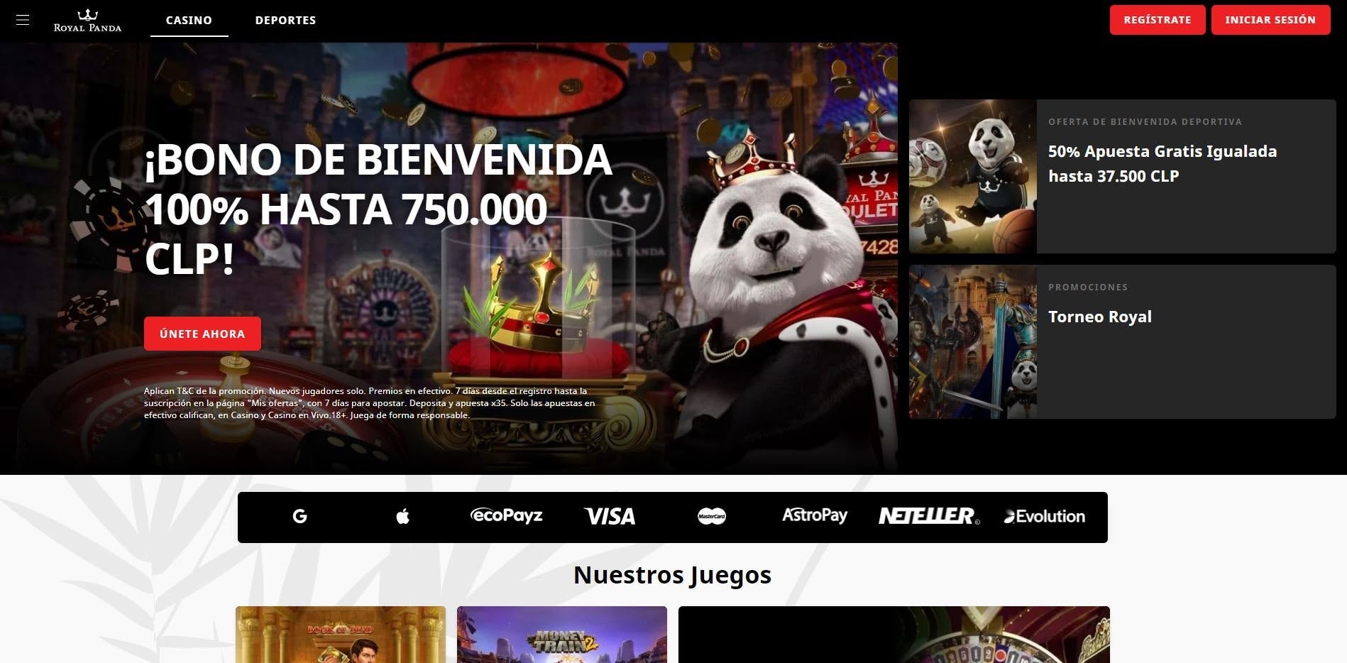 bono e promozione del Royal Panda Chile