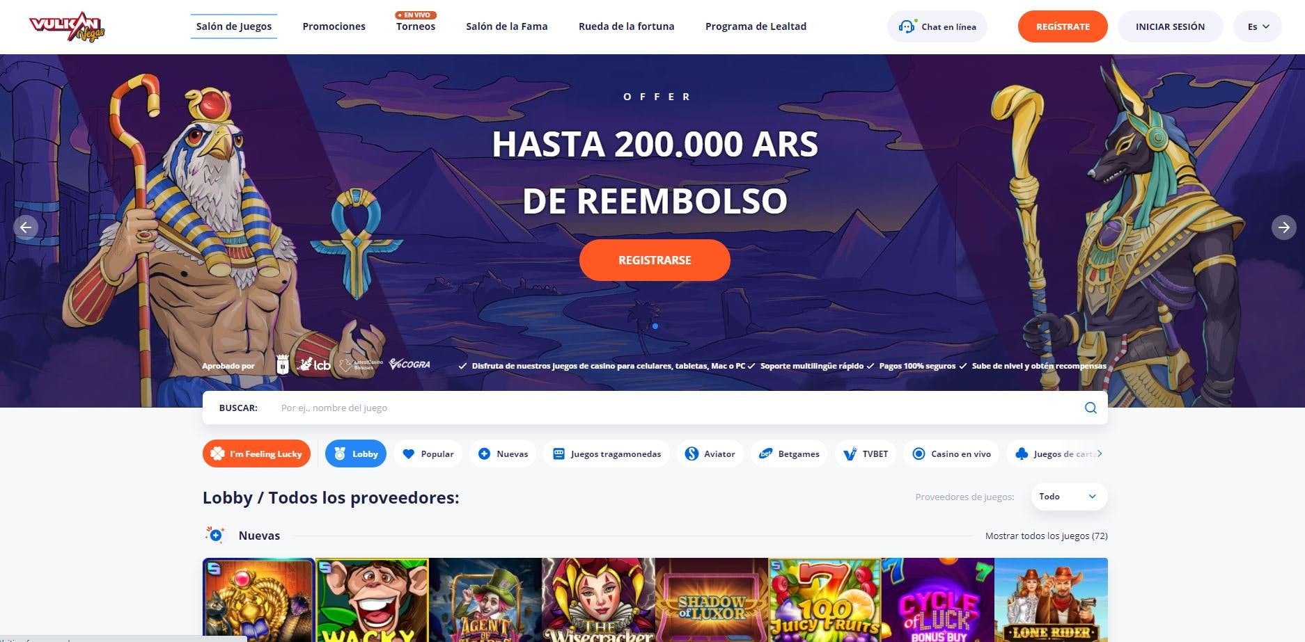 juegos de slot online en Vulkan Vegas Argentina