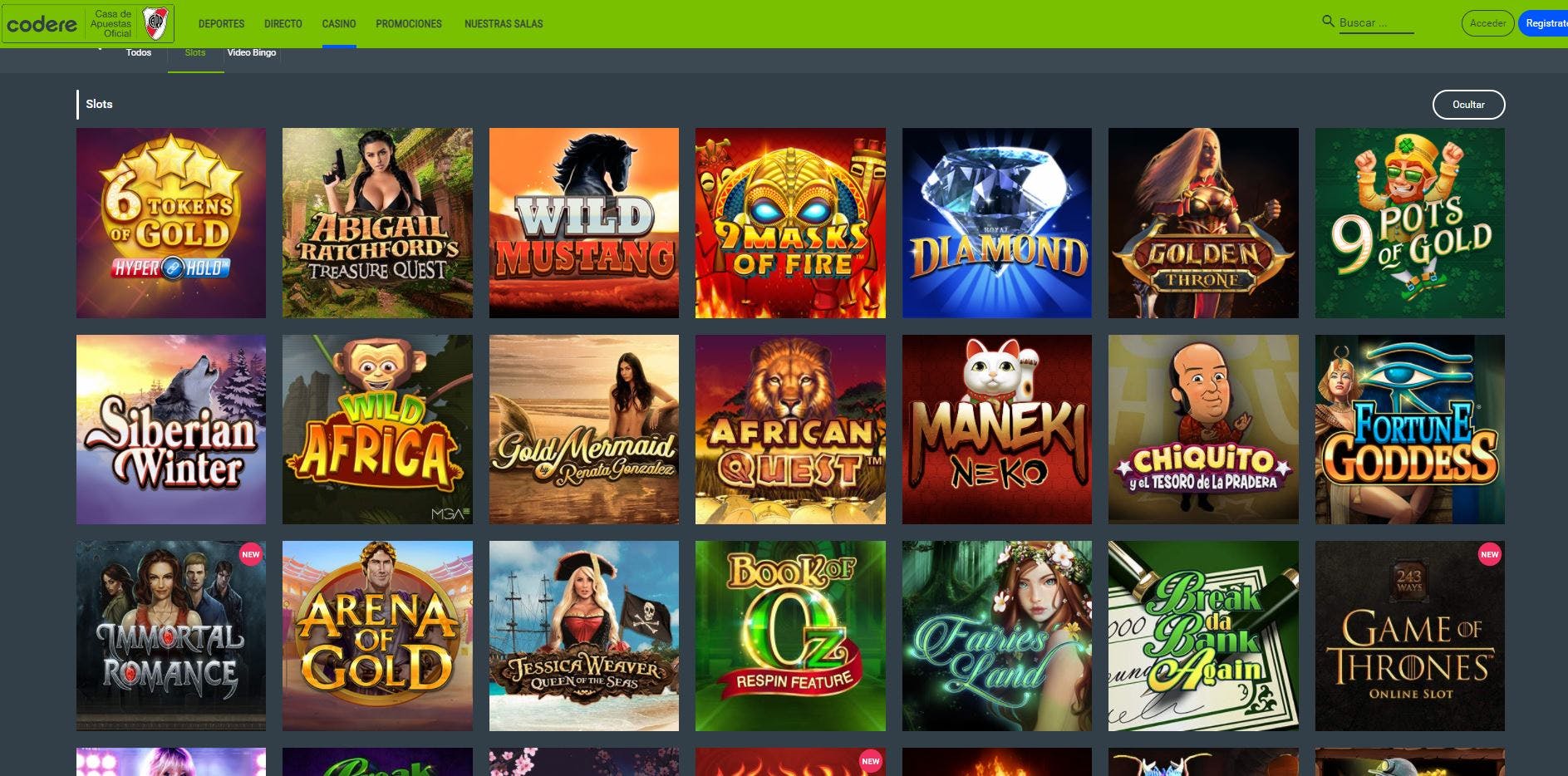 juegos de slot online en Codere