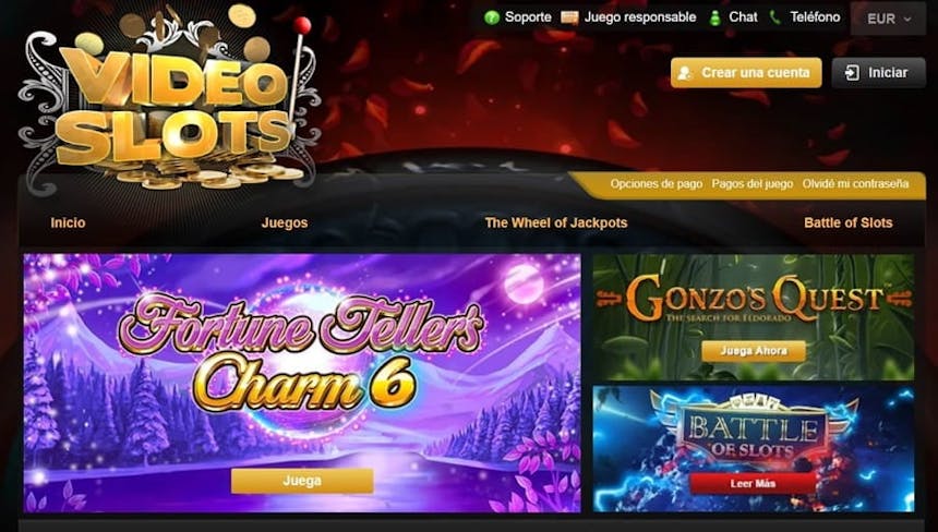 Videoslots casino homepage