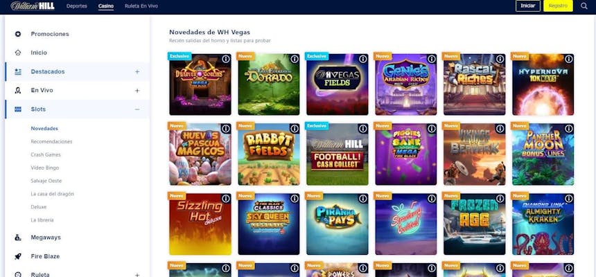 Experiencia de juego online William Hill