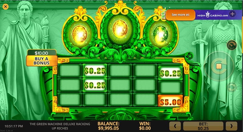 The Green Machine Deluxe: Racking Up Riches tragaperras