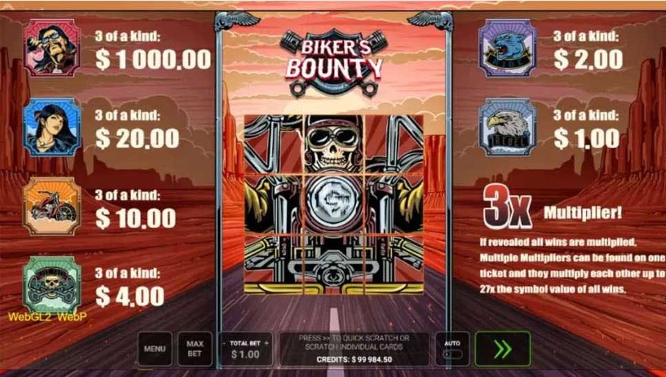 rasca Biker’s Bounty de Greentube.