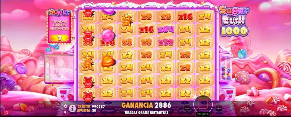 giros gratis Sugar Rush 100 de Pragmatic Play 