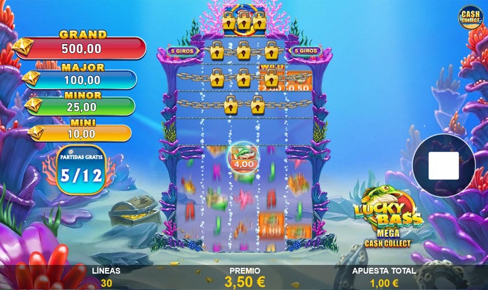 giros gratis Lucky Bass Mega Cash Collect