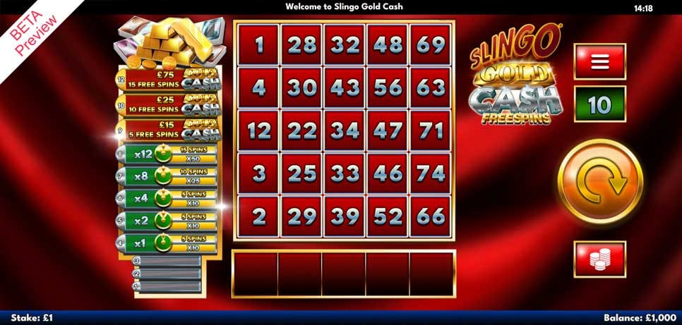 juego Slingo Gold Cash Freespins de Gaming Realms.