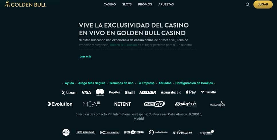 Depositar y retirar en Golden Bull Casino