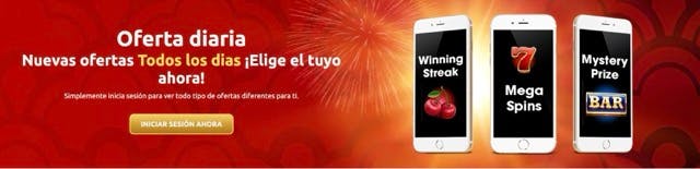 Banner de oferta diaria de 44Aces con tres juegos destacados en formato móvil